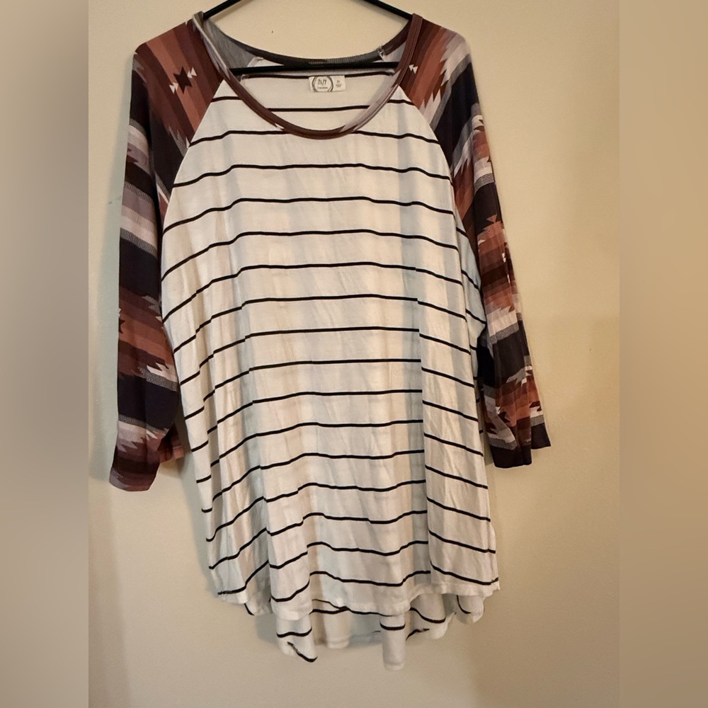 Maurices Multicolor Striped Raglan Sleeve Top